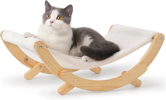 Cat Hammock, New Moon Cat Swing Chair, Elevated Cat Bed for Indoor Cats, Cat Fur