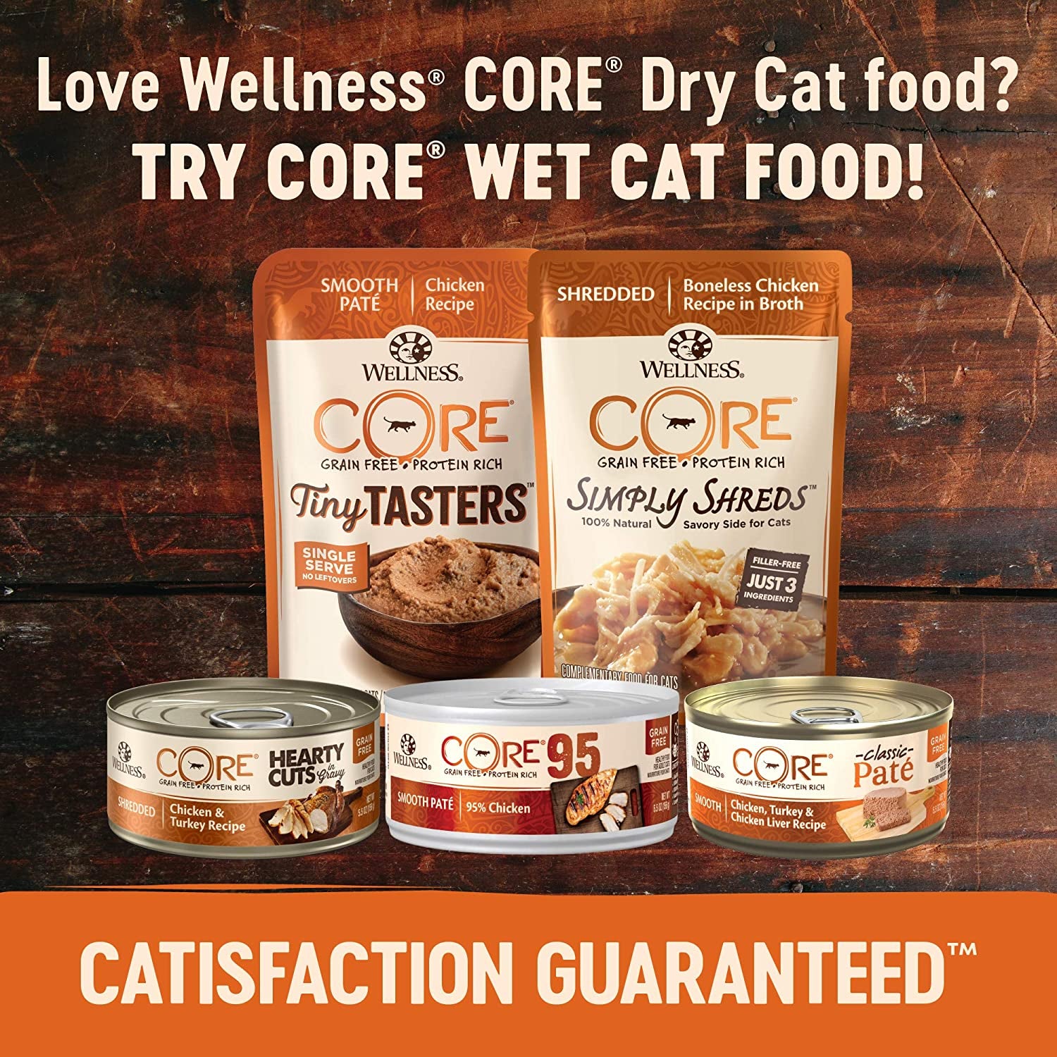 Wellness CORE Grain-Free High Protein Adult Dry Cat Food, Chicken, Turkey & Chicken Meal Indoor Formula Dry Cat Food, 5 Pound Bag