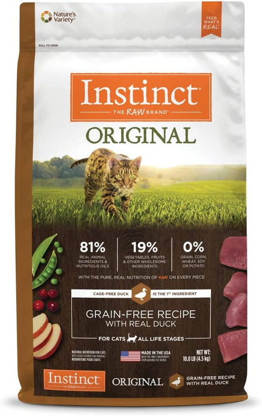 Original Grain Free Recipe with Real Duck Natural Dry Cat Food, 10 Lb. Bag