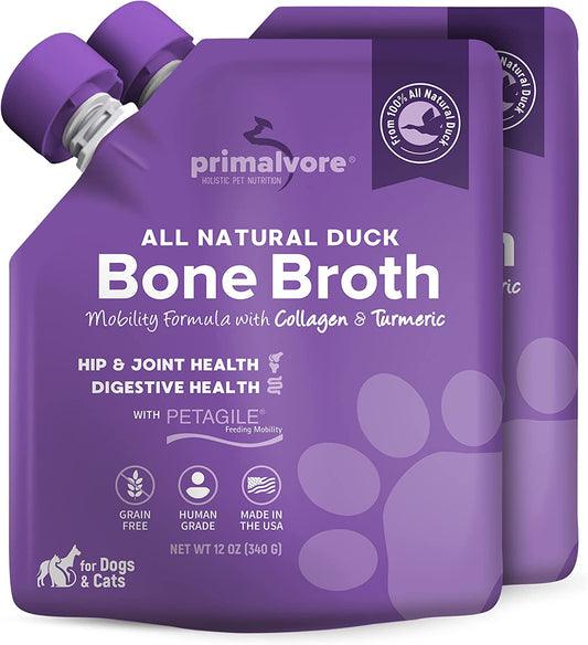 Soothing Duck Bone Broth for Pets: Supports Mobility, Digestion, and Skin & Coat - 2 Pack