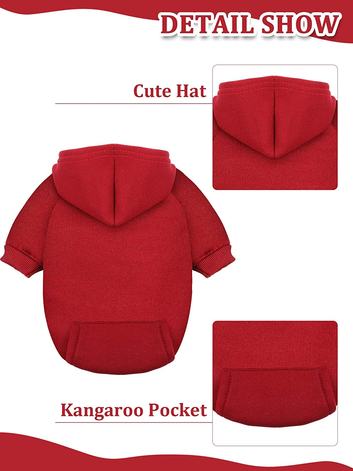 4 Pieces Dog Hoodie Dog Sweaters with Hat, Cold Weather Cotton Dog Hoodies with Pocket Hooded Clothes Apparel Costume Puppy Cat Winter Hoodies Warm Coat Sweater for Small Dogs Cats Puppy Animal (S)