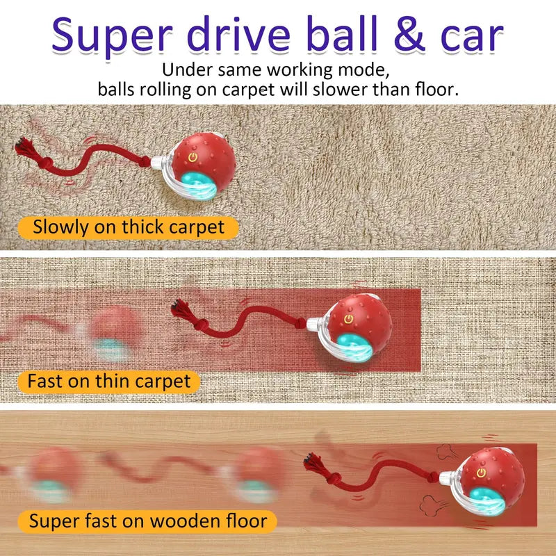 [Deals for You Days]Interactive Cat Toys Ball for Indoor Cats Fast Rolling on Carpet, Chirping & Motion Activate Cat Toys