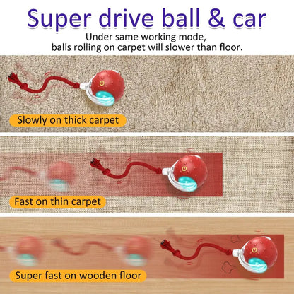 [Deals for You Days]Interactive Cat Toys Ball for Indoor Cats Fast Rolling on Carpet, Chirping & Motion Activate Cat Toys