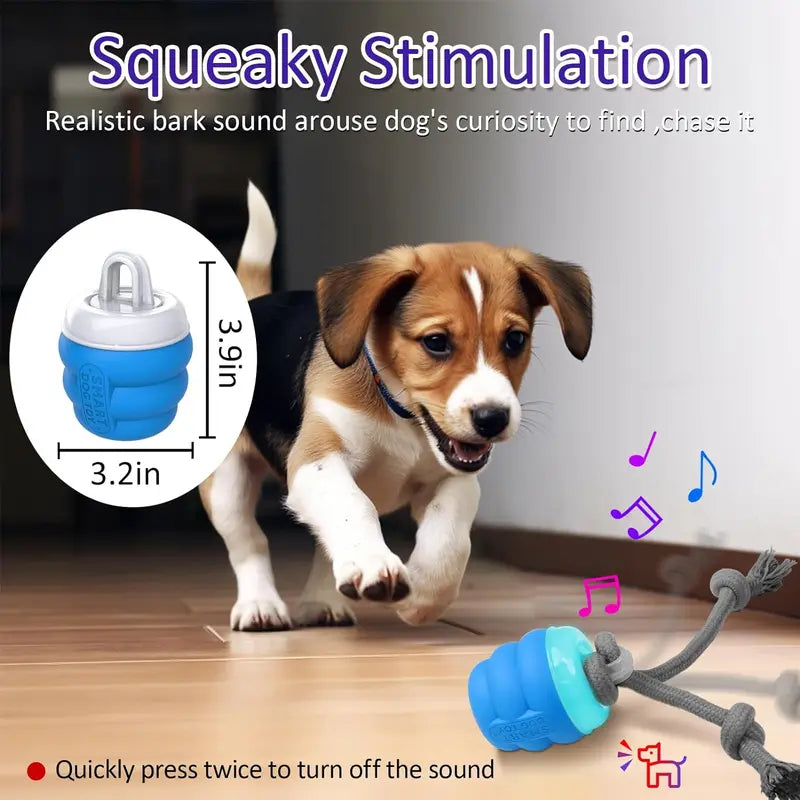 "Motion Activated Interactive Squeaky Rolling Ball Dog Toy for Daily Training - Blue"